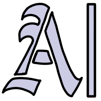 A very light grey blackletter-style letter 'A' next to a thin vertical bar.